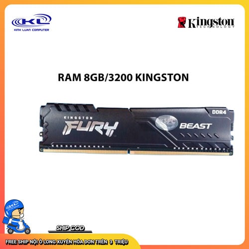 Ram Kingston Fury Beast Black 8GB 3200MHz DDR4 Ram Kingston Fury Beast Black 8GB 3200MHz DDR4