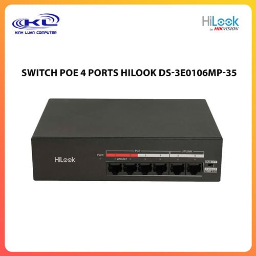 Switch POE 4 ports Hilook DS-3E0106MP-35 Switch POE 4 ports Hilook DS-3E0106MP-35