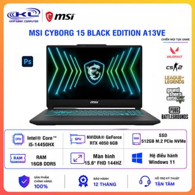 Laptop MSI Gaming Cyborg 15 Black Edition A13VE (2410VN)