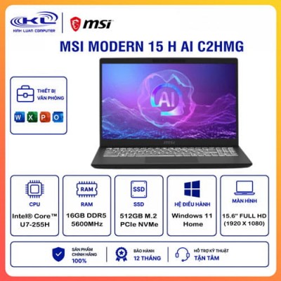 Laptop MSI Modern 15 H AI C2HMG
