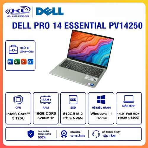 LAPTOP DELL PRO 14 ESSENTIAL PV14250 LAPTOP DELL PRO 14 ESSENTIAL PV14250