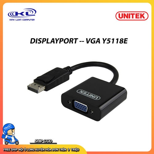 DISPLAYPORT -> VGA UNITEK (Y-5118E) DISPLAYPORT -> VGA UNITEK (Y-5118E)