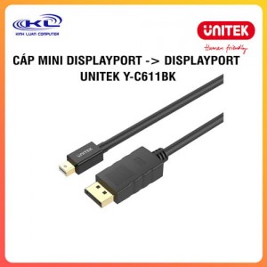 Cáp Mini DisplayPort -> DisplayPort 1.2  UNITEK Y-C611BK