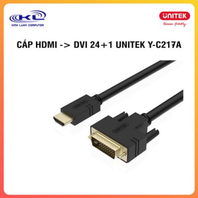 Cáp HDMI -> DVI 24+1 UNITEK Y-C217A Cáp HDMI -> DVI 24+1 UNITEK Y-C217A