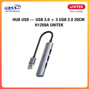 HUB USB --- USB 3.0 + 3 USB 2.0 20CM H1208A UNITEK